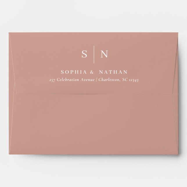 Minimal and Chic | Terracotta and White Wedding Envelope (Back (Top Flap))