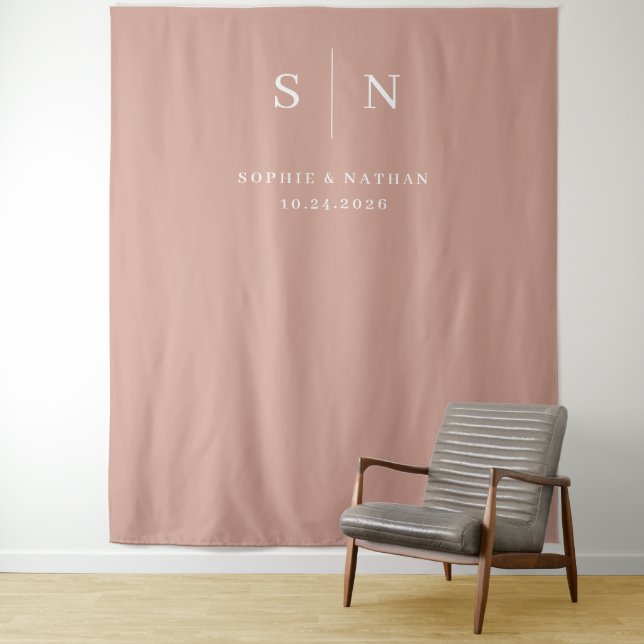 Minimal and Chic | Terracotta and White Wedding Tapestry (In Situ)