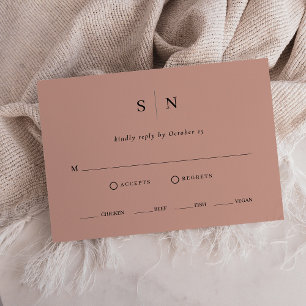 Minimal and Chic Terracotta Meal Choice RSVP Card