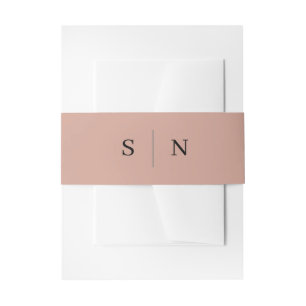 Minimal and Chic Terracotta Monogram Invitation Belly Band