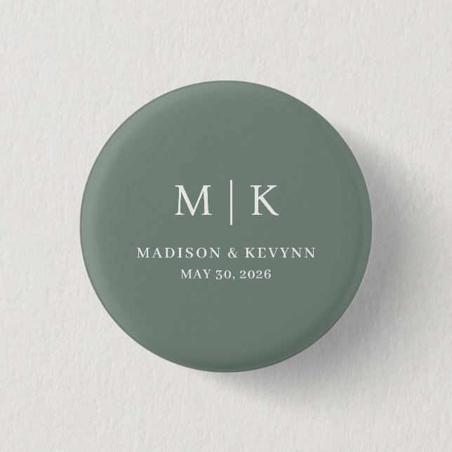 Minimal and Chic | Wedding  1 Inch Round Button (Front)
