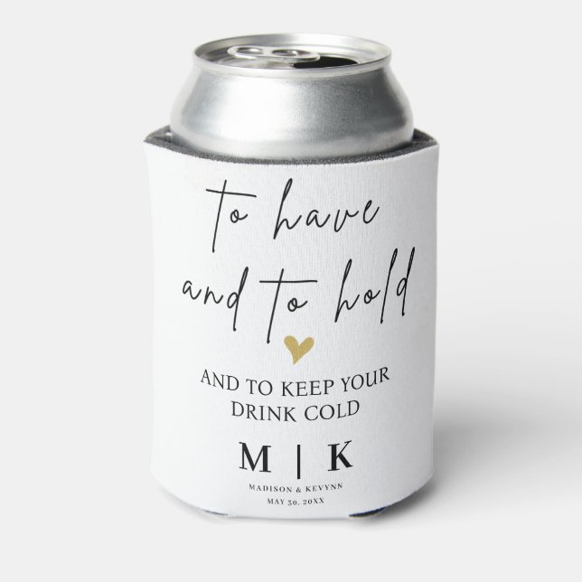 Minimal and Chic |  Wedding  Can Cooler (Can Back)