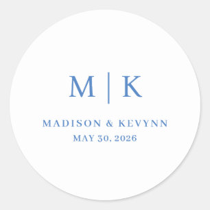 Minimal and Chic   Wedding  Classic Round Sticker