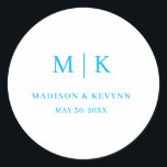 Minimal and Chic | Wedding  Classic Round Sticker<br><div class="desc">Minimal and Chic | Black and White Wedding Classic Round StickerThese elegant,  modern wedding or bridal shower napkins feature a simple black and white text design that exudes minimalist style. Add your initials or monogram to make them completely your own.</div>