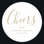 Minimal and Chic | Wedding Classic Round Sticker<br><div class="desc">These elegant,  modern wedding   gold and white text design that exudes minimalist style. Add your initials or monogram to make them completely your own.</div>