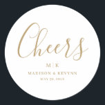 Minimal and Chic | Wedding Classic Round Sticker<br><div class="desc">These elegant,  modern wedding   gold and white text design that exudes minimalist style. Add your initials or monogram to make them completely your own.</div>