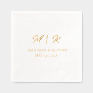 Minimal and Chic   Wedding  Foil Napkins