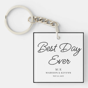 Minimal and Chic   Wedding  Keychain