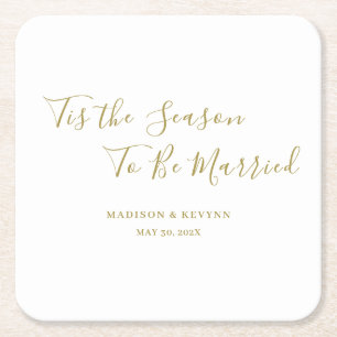 Minimal and Chic   Wedding Napkins Square Paper Coaster
