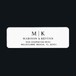 Minimal and Chic | Wedding Return Address Label<br><div class="desc">These elegant,  modern wedding or bridal shower Paper Plates feature a simple black and white text design that exudes minimalist style. Add your initials or monogram to make them completely your own.</div>