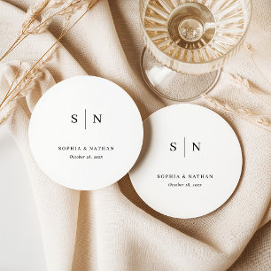 Minimal and Chic   Wedding Round Paper Coaster