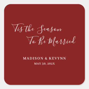 Minimal and Chic   Wedding  Square Sticker