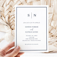 Minimal and Chic | White and Navy Border Wedding