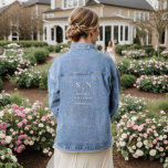 Minimal and Chic | White Monogram and Date Wedding Denim Jacket<br><div class="desc">This elegant,  modern wedding or bridal shower denim jacket features a simple white text design that exudes minimalist style. Add your initials or monogram to make them completely your own. The perfect gift for the bridesmaids and wedding party to wear after your outdoor wedding.</div>