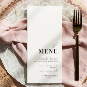 Minimal and elegant Black and White Wedding Menu