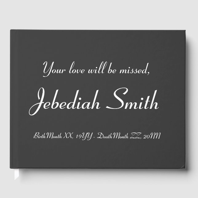 Minimal and Elegant Funeral Guestbook (Front)