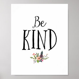 Minimal and Modern Be Kind Nursery Poster