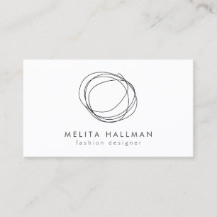Minimal and Modern Black Designer Scribble Logo Business Card