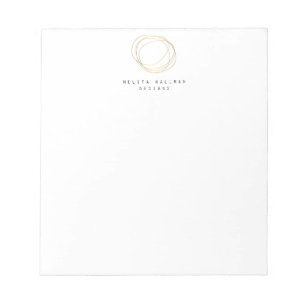 Minimal and Modern Designer Scribble Logo in Gold Notepad
