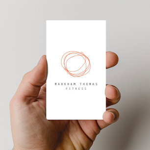 Minimal and Modern Designer Scribble Orange Business Card