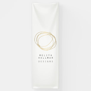 Minimal and Modern Gold Designer Scribble Logo Banner