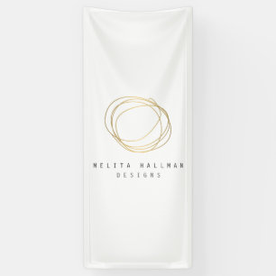Minimal and Modern Gold Designer Scribble Logo Banner