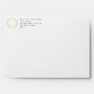 Minimal and Modern Gold Designer Scribble Logo Envelopes
