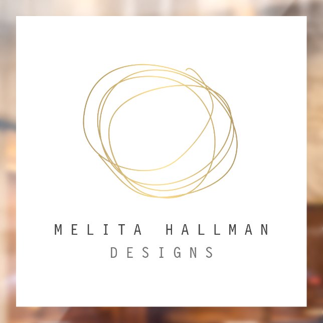 Minimal and Modern Gold Designer Scribble Logo  Window Cling (Sheet 2)