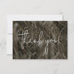 Minimal and modern nature script thank you card
