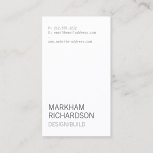 Minimal and Modern White Business Card