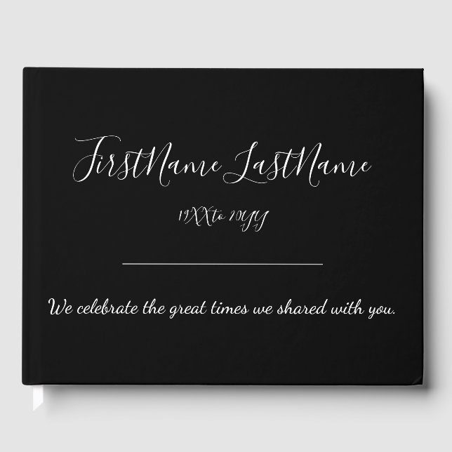 Minimal and Mournful Memorial Guestbook (Front)