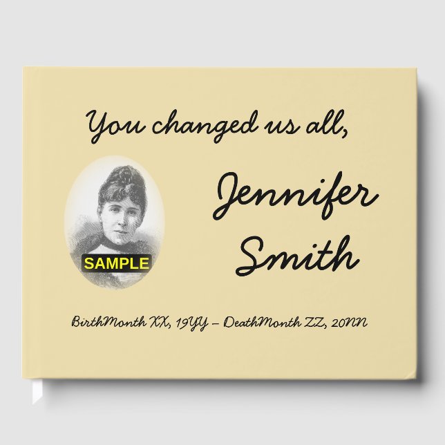 Minimal and Personalized Condolences Guestbook (Front)