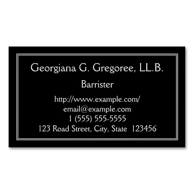 Minimal and Simple Barrister Magnet Business Card (Front)