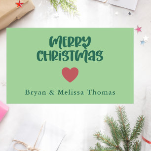 Minimal and Simple Green and Red Merry Christmas Sticker