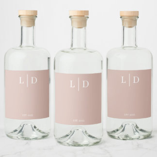 Minimal and Simple Personalized Wedding Liquor Bottle Label