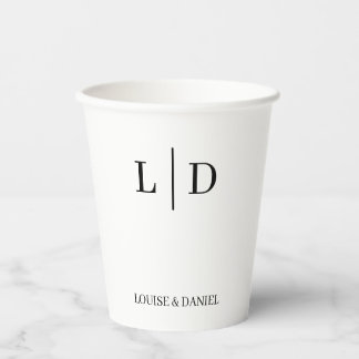 Minimal and Simple Personalized Wedding Paper Cups