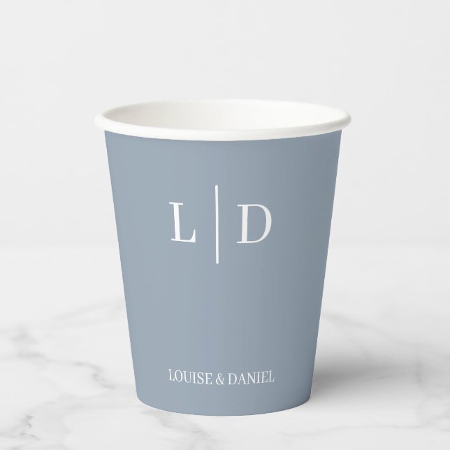 Minimal and Simple Personalized Wedding Paper Cups (Front)