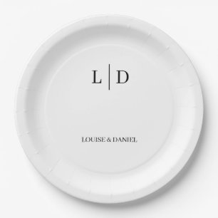 Minimal and Simple Personalized Wedding Paper Plate