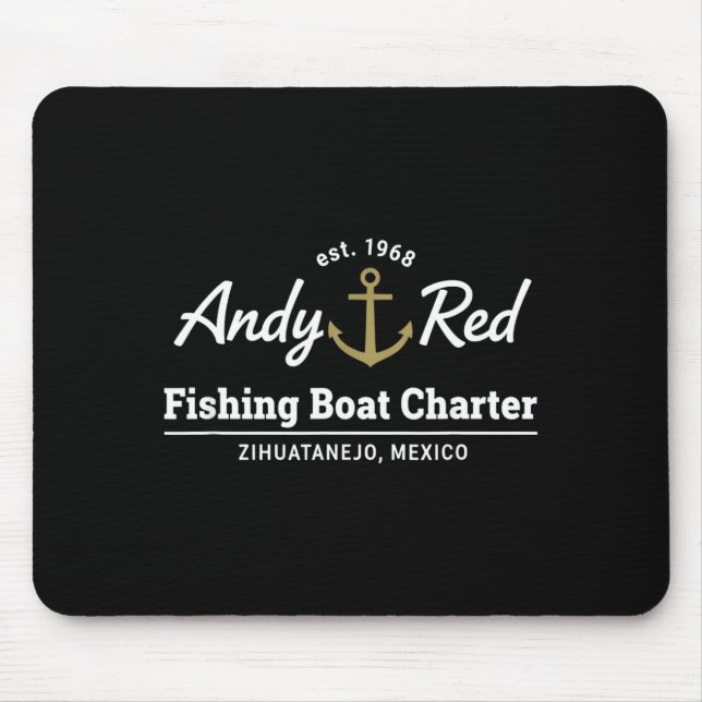 Minimal Andy Red Fishing Boat Charter Mouse Pad (Front)