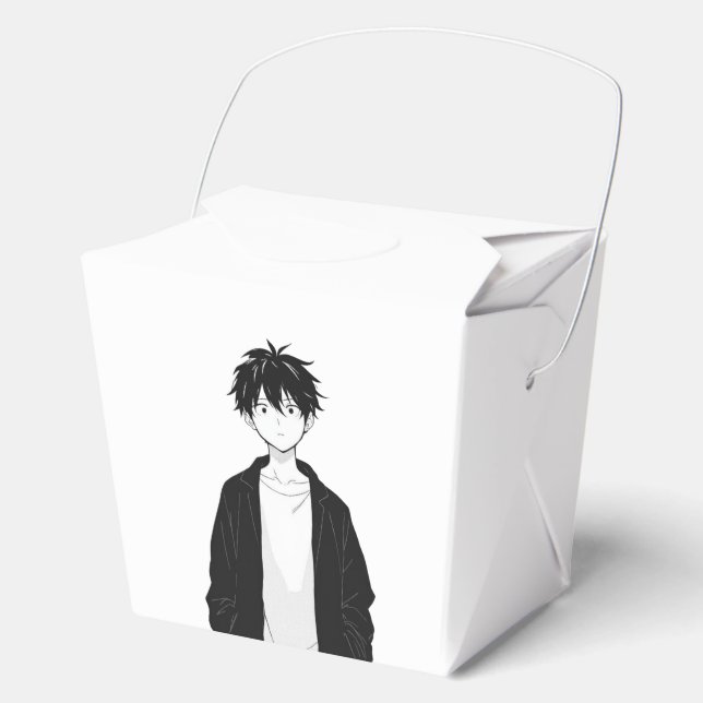 Minimal Anime Boy Favour Box (Front)