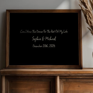 Minimal Anniversary Gift Custom Wedding Name Print