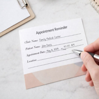 Minimal Appointment Reminder Card Clean Design