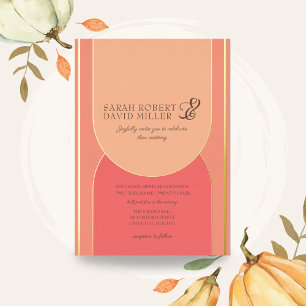 Minimal Arch Peach Fuzz Bold Wedding 