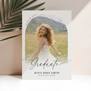 Minimal Arch Photo Graduation Party Invitation Postcard