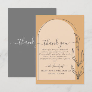 Minimal Arch Script Funeral Thank You Card