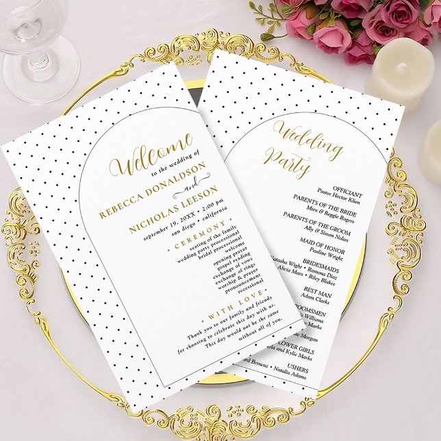 Minimal Arch Script Text Wedding Program (Creator Uploaded)