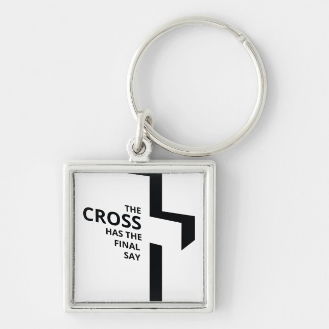 Minimal Art Christian Art Cross Gospel Sayings Quo Keychain (Front)
