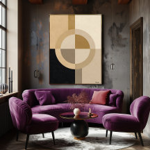 Minimal Art Deco Geometric Circle – Luxury Neutral