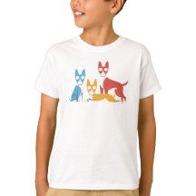 Minimal art illustration of three DOGS