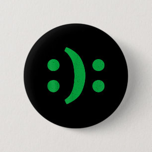 Minimal Art Of Happy Sad Face For Bipolar Disorder 2 Inch Round Button